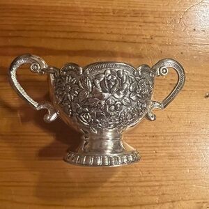 Intricate Silver Floral Cup